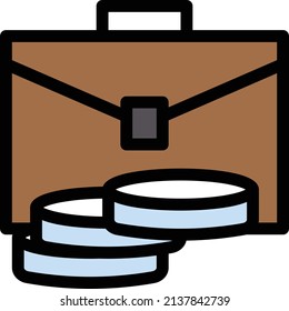 briefcase vector illustration isolated on a transparent background. glyph vector icons for concept or web graphics.