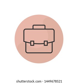 Briefcase Vector Illustration, outline sign.