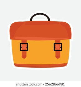 Briefcase Vector Illustration Sticker. Vector sticker of a classic briefcase. Perfect for business and office designs