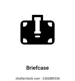 Briefcase icon  vector isolated on white background, logo concept of Briefcase  sign on transparent background, filled black symbol