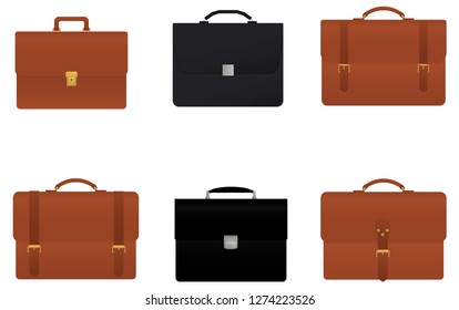 Briefcase, vector isolated on white background