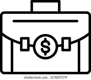 Briefcase Vector Line Icon Design