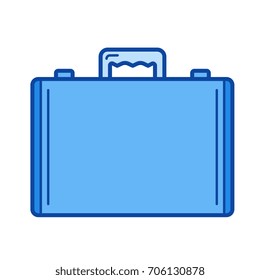 Briefcase vector line icon isolated on white background. Briefcase line icon for infographic, website or app. Blue icon designed on a grid system.