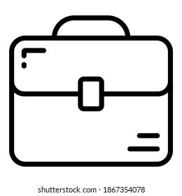 icono de línea de vector de maletín, icono de escuela y educación