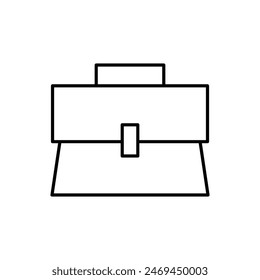 Cartel de la línea de Vector del maletín para anuncios. Adecuado para libros, tiendas, tiendas. Trazo editable en estilo de contorno minimalista. Símbolo de diseño 