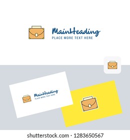 Briefcase vector logotype with business card template. Elegant corporate identity. - Vector