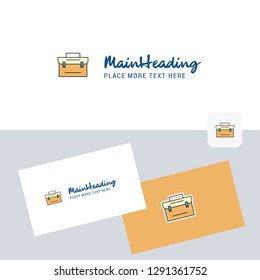 Briefcase vector logotype with business card template. Elegant corporate identity. - Vector