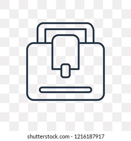 Briefcase vector outline icon isolated on transparent background, high quality linear Briefcase transparency concept can be used web and mobile