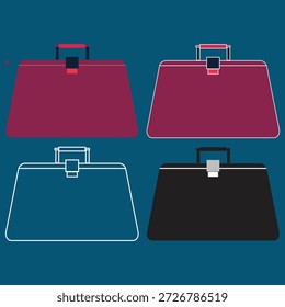 Aktenkoffer-Vektor-Set-Kollektion für Business und Office Design