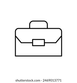 Briefcase Vector Sign for Shops and Stores. Suitable for books, stores, shops. Editable stroke in minimalistic outline style. Symbol for design