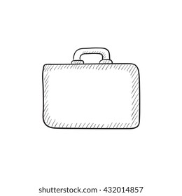 Briefcase vector sketch icon isolated on background. Hand drawn Briefcase icon. Briefcase sketch icon for infographic, website or app.