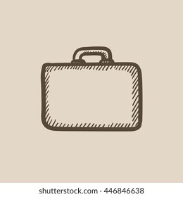 Icono de esbozo de vector de maletín aislado en el fondo. Icono de Maletín dibujado a mano. Icono de boceto de maletín para infografía, sitio web o aplicación.