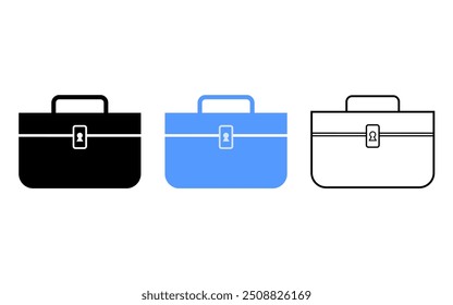 briefcase vector symbol set. isolated on white.