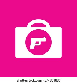 briefcase with weapon icon illustration isolated vector sign symbol