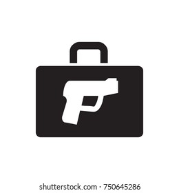 briefcase with weapon icon illustration isolated vector sign symbol