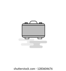 Briefcase Web Icon. Flat Line Filled Gray Icon Vector
