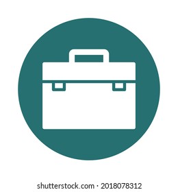 Briefcase white glyph with color background vector icon which can easily modify or edit 