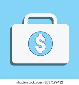 Briefcase wirth USD Symbol  flat vector icon, can be used multipurpas work . Can be used for Web, Mobile, Infographic and Print. EPS 10 Vector illustration.