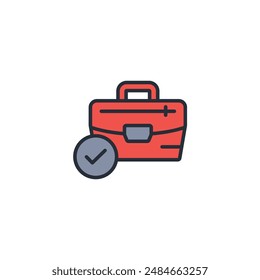 briefcase work icon. vector.Editable stroke.linear style sign for use web design,logo.Symbol illustration.