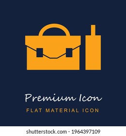 Briefcases From Frontal And Side View premium material ui ux isolated vector icon in navy blue and orange colors