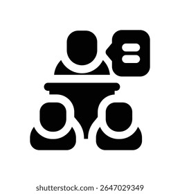 briefing glyph icon. Strong and solid vector icon for websites, mobile interfaces, presentations, and visual branding. High quality and easy to edit.