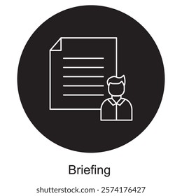 Briefing Icon, Effective Briefing Communicating Key Information with Clarity, The Art of Briefing Streamlined Strategies for Success