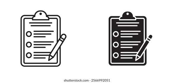 Briefing icons in outline and fill. vector illustration for ui.