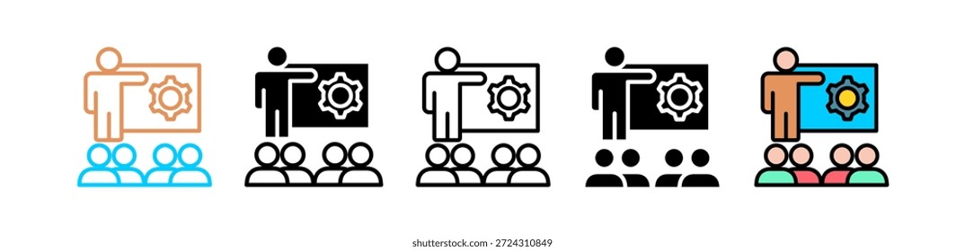 Ilustración de conjunto de iconos de estilo múltiple