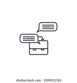 Briefing notes linear icon concept. Briefing notes line vector sign, symbol, illustration.