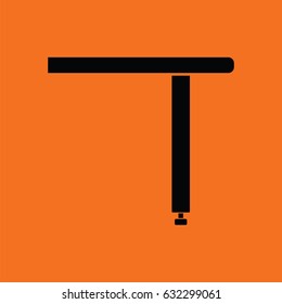 Briefing table console icon. Orange background with black. Vector illustration.