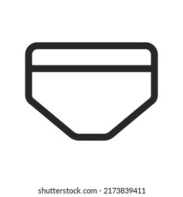 Briefs with elastic band. Underpants linear icon vector illustration. Editable stroke.