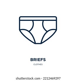 briefs icon from clothes collection. Thin linear briefs, business, brief outline icon isolated on white background. Line vector briefs sign, symbol for web and mobile