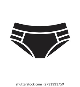 Icono de briefs Ilustración vectorial que muestra la ropa interior Bragas Ropa de moda Ropa de vestir Ropa textil femenina Concepto de lencería aislado Elemento de diseño de fondo blanco