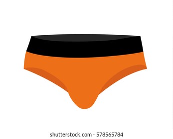 Briefs orange realistic vector illustration isolated