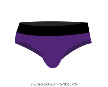 Briefs purple realistic vector illustration isolated no background