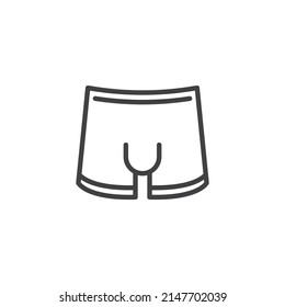 Briefs short line icon. linear style sign for mobile concept and web design. Underwear briefs outline vector icon. Symbol, logo illustration. Vector graphics