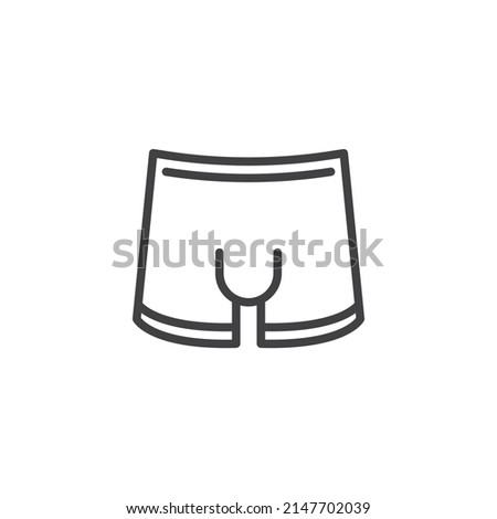 Briefs short line icon. linear style sign for mobile concept and web design. Underwear briefs outline vector icon. Symbol, logo illustration. Vector graphics
