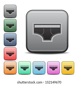 Briefs Underwear Icon Square Vector Icon with Color Variations