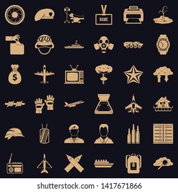 Brigade icons set. Simple set of 36 brigade vector icons for web for any design