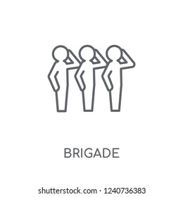 brigade linear icon. Modern outline brigade logo concept on white background from army and war collection. Suitable for use on web apps, mobile apps and print media.