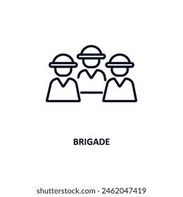 brigade outline icon. Thin line icon from army and war collection. Editable vector isolated on white background