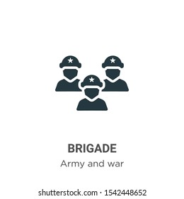 Brigade vector icon on white background. Flat vector brigade icon symbol sign from modern army and war collection for mobile concept and web apps design.