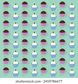 Brigadeiro and beijinho are Brazilian sweets served at parties and gatherings as delightful treats - pattern illustration - green