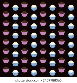 Brigadeiro and beijinho are Brazilian sweets served at parties and gatherings as delightful treats - pattern illustration - dark brown