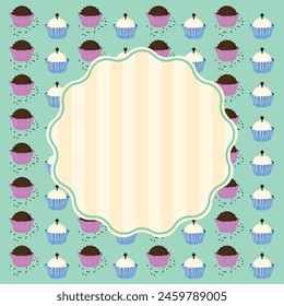 Brigadeiro and beijinho - Brazilian sweets served at parties and gatherings as delightful treats, and are increasingly being appreciated in other countries - pattern illustration - green