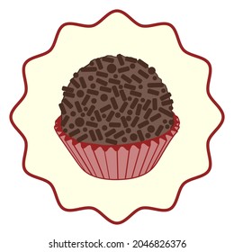 Brigadeiro. Brazilian sweet vector illustration. for logo, labels, displays. eps 10