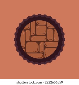 Brigadeiro candy3. Brazilian round candy topped with chocolate pieces. Cartoon vector illustration.