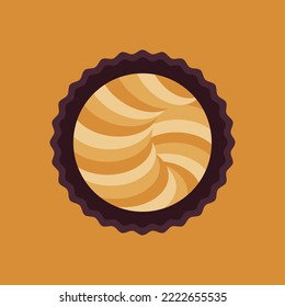 Brigadeiro candy7. Brazilian round candy with orange topping. Cartoon vector illustration.