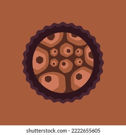 Brigadeiro candy9. Brazilian round candy with chocolate topping and sweet pieces. Cartoon vector illustration.