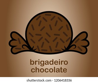 Brigadeiro chocolate bonbon candy in wrap package